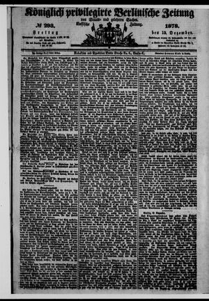 Königlich privilegirte Berlinische Zeitung von Staats- und gelehrten Sachen vom 13.12.1878