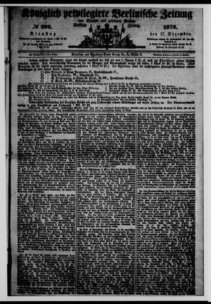 Königlich privilegirte Berlinische Zeitung von Staats- und gelehrten Sachen vom 17.12.1878