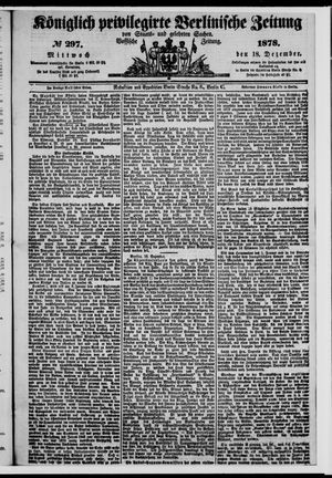 Königlich privilegirte Berlinische Zeitung von Staats- und gelehrten Sachen vom 18.12.1878