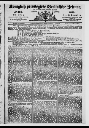 Königlich privilegirte Berlinische Zeitung von Staats- und gelehrten Sachen vom 31.12.1878