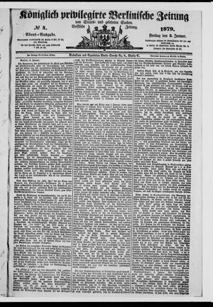 Königlich privilegirte Berlinische Zeitung von Staats- und gelehrten Sachen vom 03.01.1879