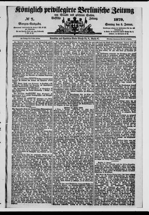 Königlich privilegirte Berlinische Zeitung von Staats- und gelehrten Sachen on Jan 5, 1879