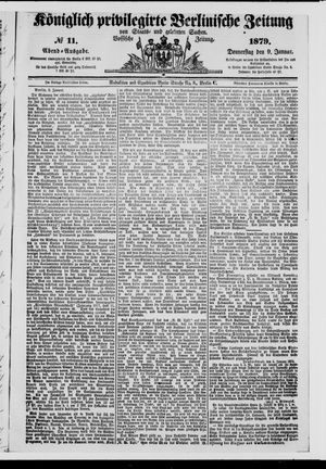 Königlich privilegirte Berlinische Zeitung von Staats- und gelehrten Sachen on Jan 9, 1879