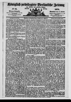 Königlich privilegirte Berlinische Zeitung von Staats- und gelehrten Sachen vom 11.01.1879