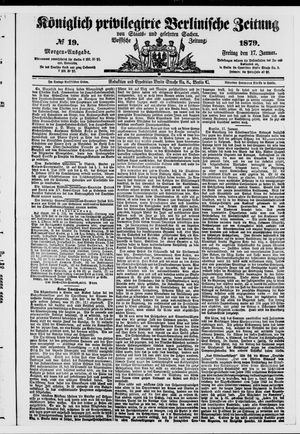 Königlich privilegirte Berlinische Zeitung von Staats- und gelehrten Sachen vom 17.01.1879