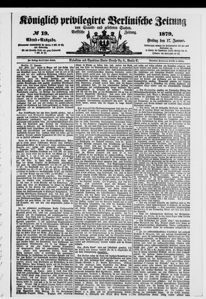 Königlich privilegirte Berlinische Zeitung von Staats- und gelehrten Sachen vom 17.01.1879