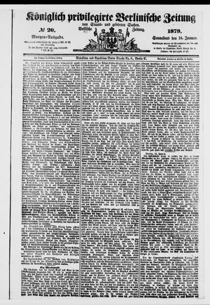 Königlich privilegirte Berlinische Zeitung von Staats- und gelehrten Sachen on Jan 18, 1879