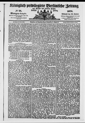 Königlich privilegirte Berlinische Zeitung von Staats- und gelehrten Sachen on Jan 22, 1879