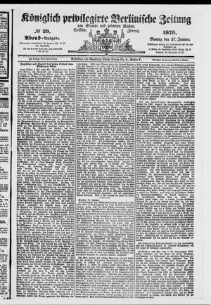 Königlich privilegirte Berlinische Zeitung von Staats- und gelehrten Sachen vom 27.01.1879