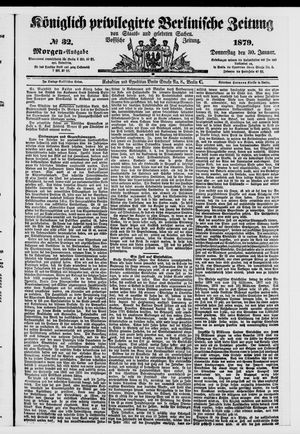 Königlich privilegirte Berlinische Zeitung von Staats- und gelehrten Sachen vom 30.01.1879