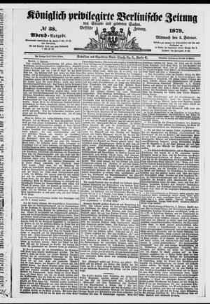 Königlich privilegirte Berlinische Zeitung von Staats- und gelehrten Sachen on Feb 5, 1879