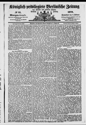 Königlich privilegirte Berlinische Zeitung von Staats- und gelehrten Sachen vom 08.02.1879