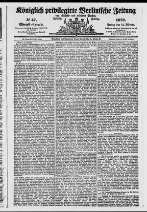 Königlich privilegirte Berlinische Zeitung von Staats- und gelehrten Sachen vom 14.02.1879