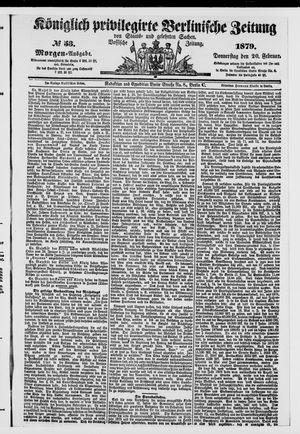 Königlich privilegirte Berlinische Zeitung von Staats- und gelehrten Sachen vom 20.02.1879