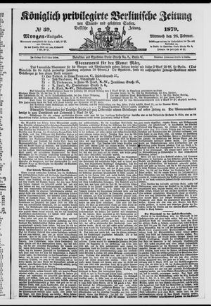 Königlich privilegirte Berlinische Zeitung von Staats- und gelehrten Sachen vom 26.02.1879