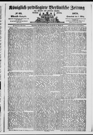 Königlich privilegirte Berlinische Zeitung von Staats- und gelehrten Sachen vom 01.03.1879