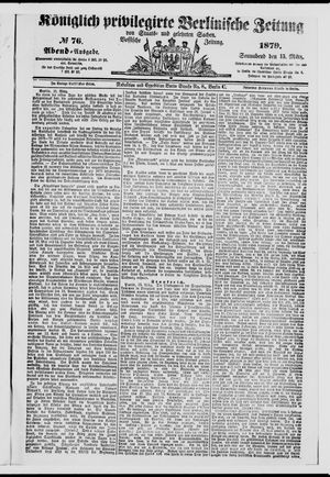 Königlich privilegirte Berlinische Zeitung von Staats- und gelehrten Sachen vom 15.03.1879