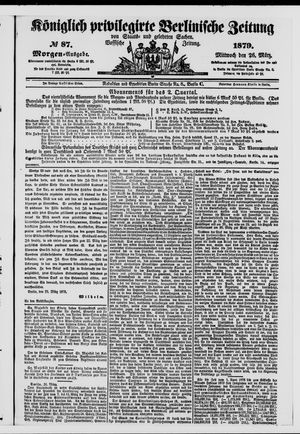 Königlich privilegirte Berlinische Zeitung von Staats- und gelehrten Sachen on Mar 26, 1879