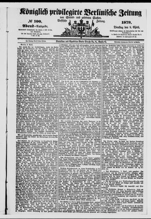 Königlich privilegirte Berlinische Zeitung von Staats- und gelehrten Sachen vom 08.04.1879