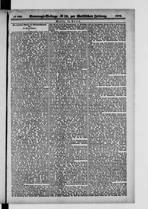 Königlich privilegirte Berlinische Zeitung von Staats- und gelehrten Sachen on Apr 13, 1879
