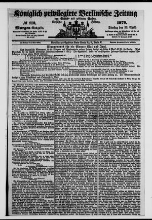 Königlich privilegirte Berlinische Zeitung von Staats- und gelehrten Sachen on Apr 22, 1879