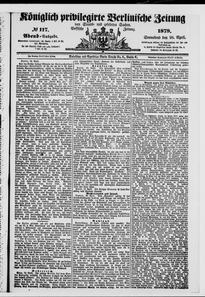 Königlich privilegirte Berlinische Zeitung von Staats- und gelehrten Sachen on Apr 26, 1879