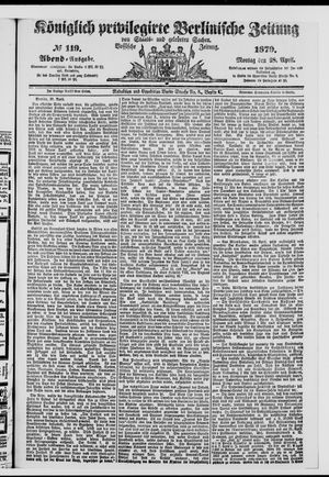 Königlich privilegirte Berlinische Zeitung von Staats- und gelehrten Sachen vom 28.04.1879