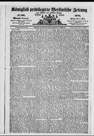 Königlich privilegirte Berlinische Zeitung von Staats- und gelehrten Sachen vom 09.05.1879