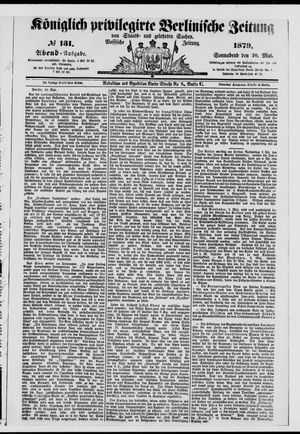 Königlich privilegirte Berlinische Zeitung von Staats- und gelehrten Sachen vom 10.05.1879