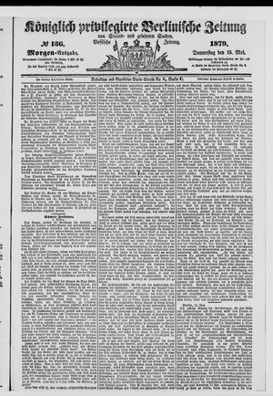 Königlich privilegirte Berlinische Zeitung von Staats- und gelehrten Sachen on May 15, 1879