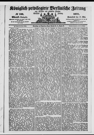 Königlich privilegirte Berlinische Zeitung von Staats- und gelehrten Sachen vom 17.05.1879