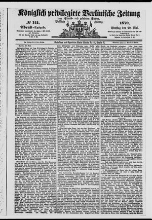Königlich privilegirte Berlinische Zeitung von Staats- und gelehrten Sachen vom 20.05.1879