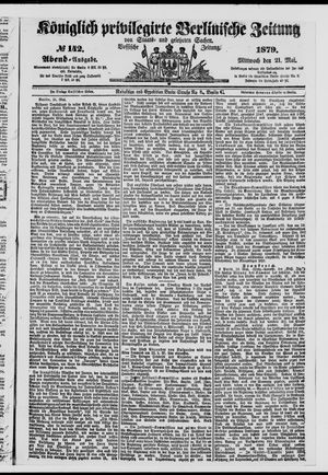 Königlich privilegirte Berlinische Zeitung von Staats- und gelehrten Sachen on May 21, 1879
