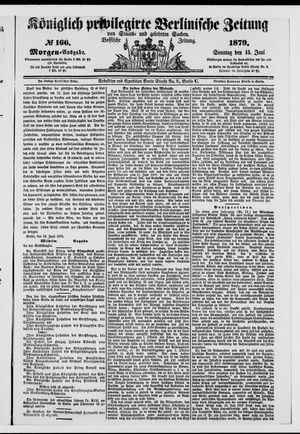 Königlich privilegirte Berlinische Zeitung von Staats- und gelehrten Sachen vom 15.06.1879