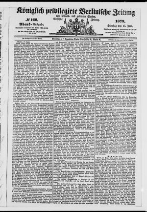 Königlich privilegirte Berlinische Zeitung von Staats- und gelehrten Sachen vom 17.06.1879