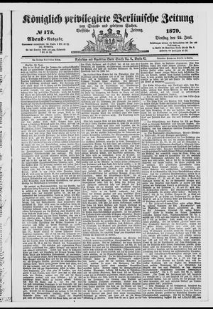 Königlich privilegirte Berlinische Zeitung von Staats- und gelehrten Sachen vom 24.06.1879
