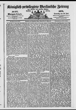 Königlich privilegirte Berlinische Zeitung von Staats- und gelehrten Sachen on Jun 26, 1879