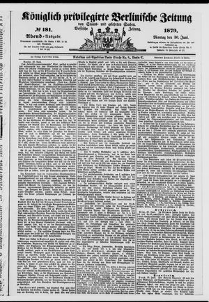 Königlich privilegirte Berlinische Zeitung von Staats- und gelehrten Sachen on Jun 30, 1879