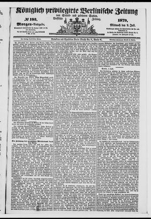 Königlich privilegirte Berlinische Zeitung von Staats- und gelehrten Sachen on Jul 2, 1879