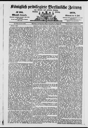 Königlich privilegirte Berlinische Zeitung von Staats- und gelehrten Sachen on Jul 2, 1879