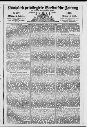 Königlich privilegirte Berlinische Zeitung von Staats- und gelehrten Sachen vom 06.07.1879