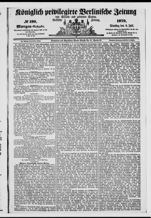 Königlich privilegirte Berlinische Zeitung von Staats- und gelehrten Sachen on Jul 8, 1879