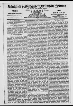 Königlich privilegirte Berlinische Zeitung von Staats- und gelehrten Sachen vom 09.07.1879