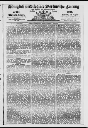 Königlich privilegirte Berlinische Zeitung von Staats- und gelehrten Sachen vom 10.07.1879