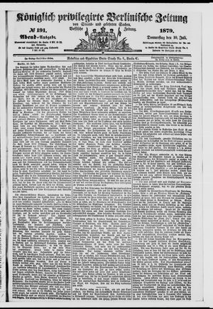 Königlich privilegirte Berlinische Zeitung von Staats- und gelehrten Sachen vom 10.07.1879