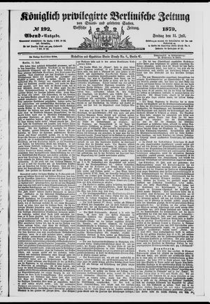 Königlich privilegirte Berlinische Zeitung von Staats- und gelehrten Sachen vom 11.07.1879