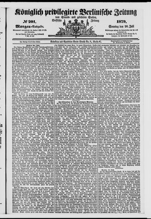 Königlich privilegirte Berlinische Zeitung von Staats- und gelehrten Sachen vom 20.07.1879