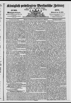 Königlich privilegirte Berlinische Zeitung von Staats- und gelehrten Sachen vom 23.07.1879