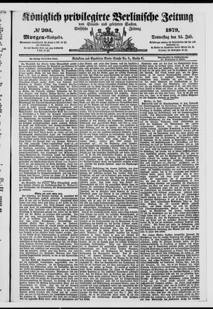 Königlich privilegirte Berlinische Zeitung von Staats- und gelehrten Sachen on Jul 24, 1879