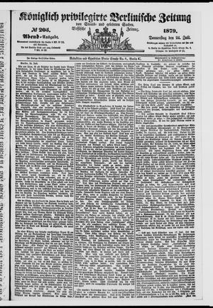 Königlich privilegirte Berlinische Zeitung von Staats- und gelehrten Sachen vom 24.07.1879